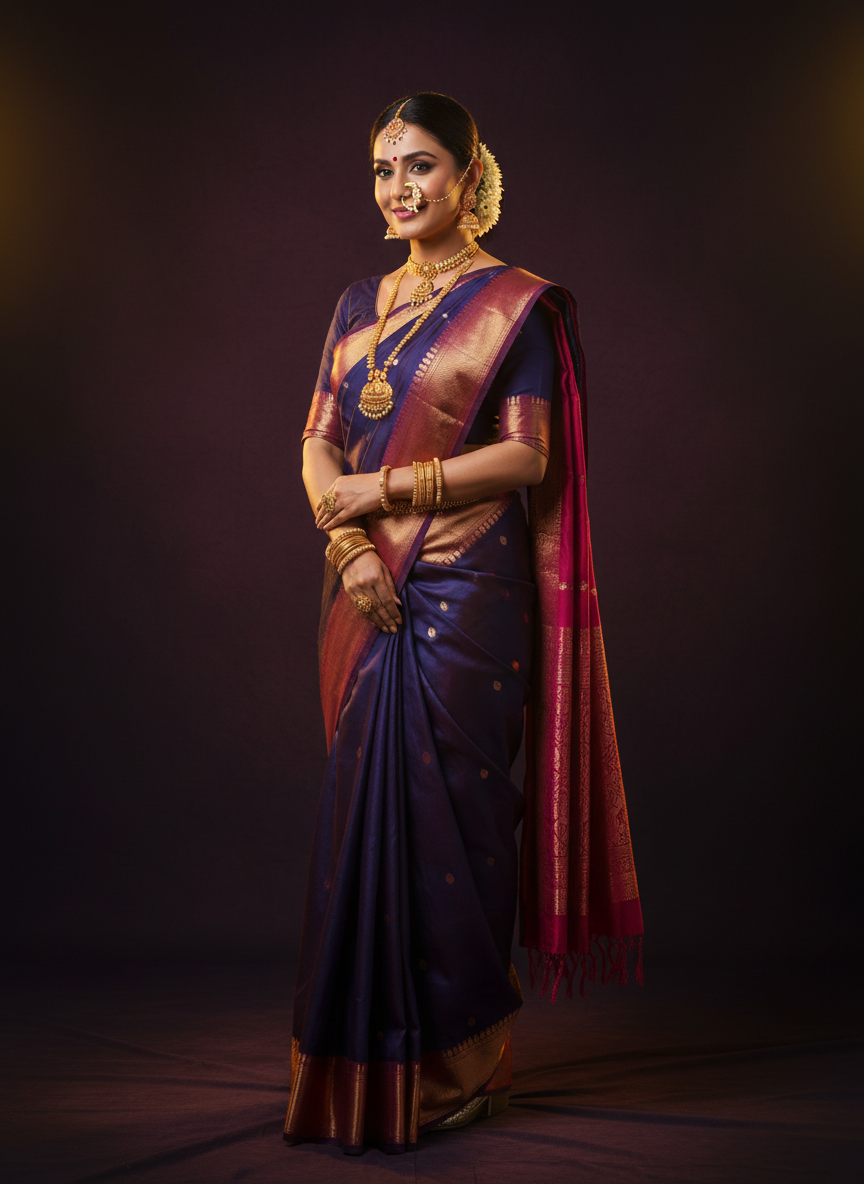 Maharashtrian bridal portrait makeup